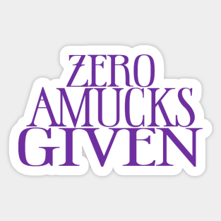 Zero Amucks Given Hocus Pocus Purple Sticker